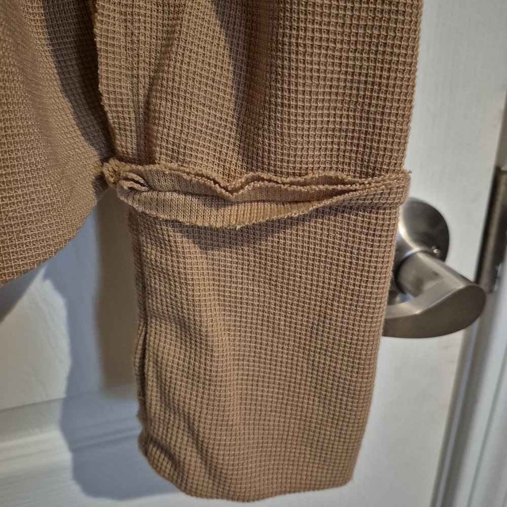 Tan Waffle Knit Long Sleeve Top